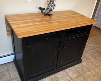 5495 Oak Butcherblock Expandable Storage Island