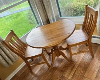 5495 Blonde Oak Drop Leaf Table Set