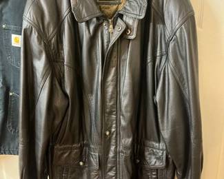 5495 Members Only Vintage Leather Car Coat