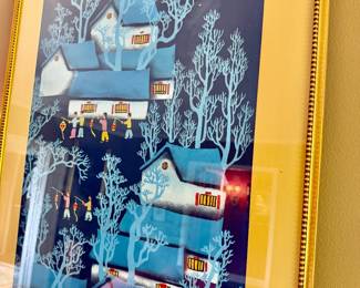 framed Chinese folk art print