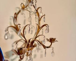 vintage Italian tole candle wall sconce