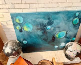 abstract canvas print titled "Ocean - Alcohol Ink Painting" by Marianna Mills