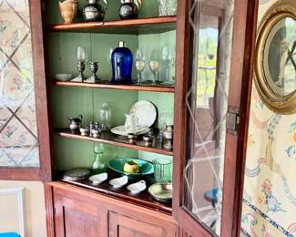 vintage mahogany corner china cabinet