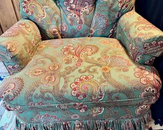Taylor King vintage paisley oversized armchair