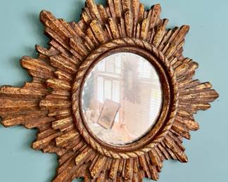 Antique Giltwood Sunburst Mirror