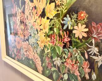 mid-century botanical oil paintings