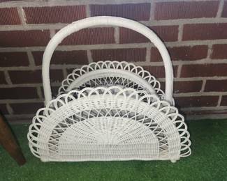 Wicker magazine holder