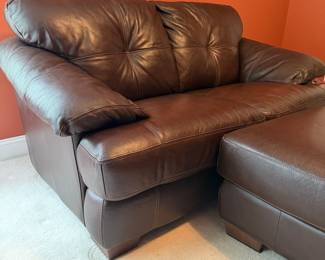 Macy’s Leather Sofa & Ottoman 