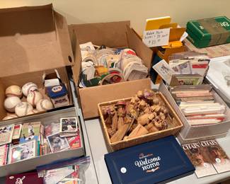Baseball cards and  balls