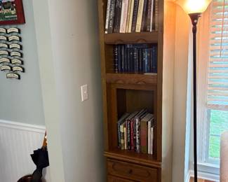 Bookcase and floor lamp