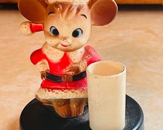Vintage Holiday Mouse Candle Holder 