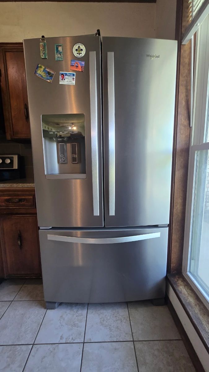 Stainless Steel double door fridge with pull drawer freezer