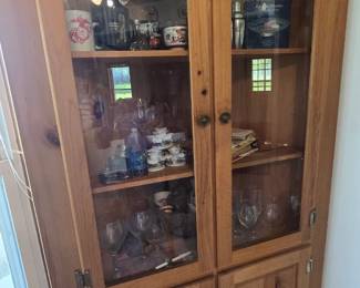 Oak China Cabinet-corner