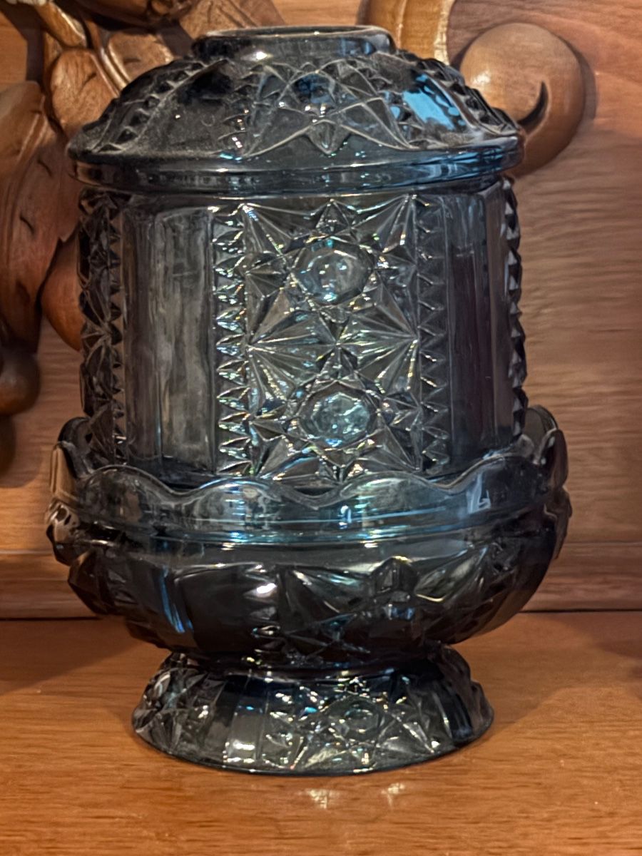 Indiana Glass Stars and Bars Fairy Lamp