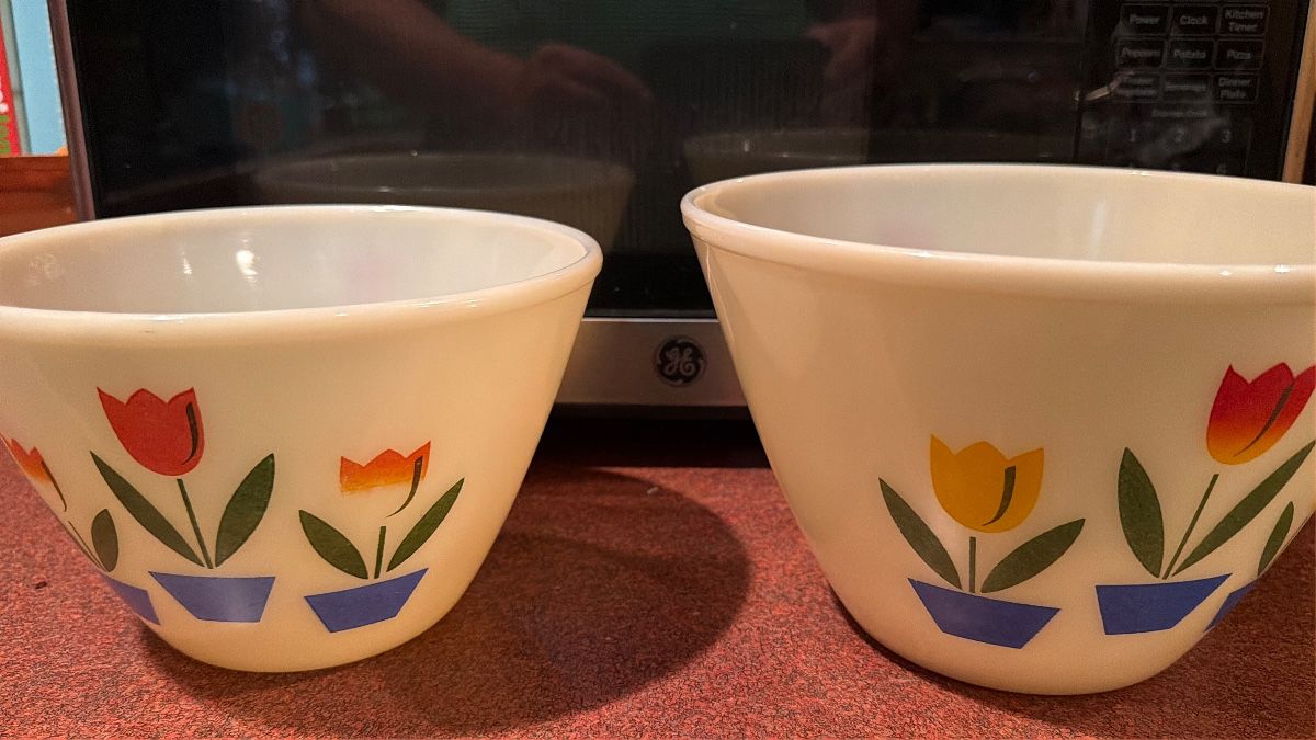 Nice pair of Fire King Tulip Bowls