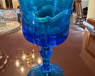 Fenton blue goblet