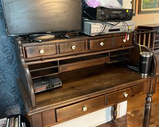 Ethan Allen desk, flat screen tv