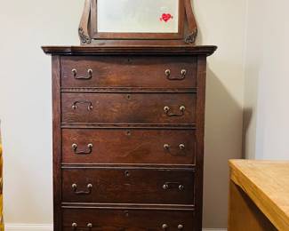 Antique Chest of Drawers with Mirror