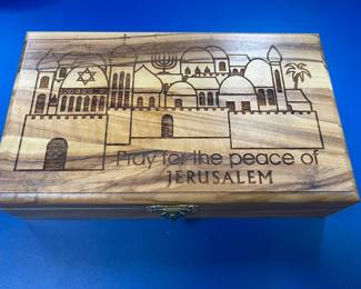 Pray for Pease Jerusalem Olive Wood Box