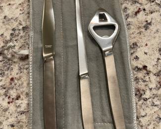 ARTHUR SALM Stainless steel Mid century bar set with pouch