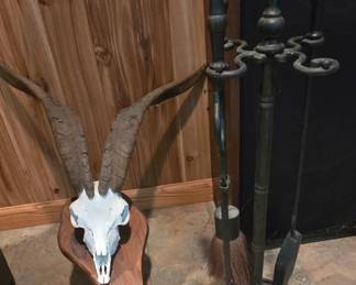Deer Mount- Fireplace Tools