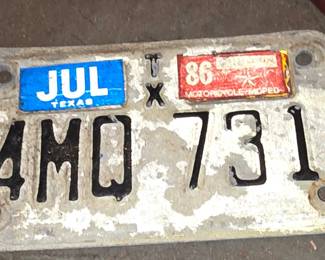 1986 Motorcycles Plate
