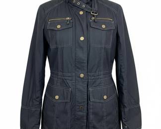 Michael Kors Dark Blue Utility Jacket with Gold Hardware