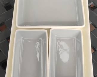 Ceramic Serving Tray with Three Inserts