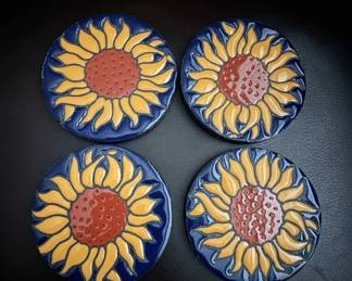 Talavera Sunflower Ceramic Coasters