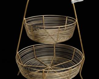 TwoTiered Wire Fruit Basket Stand
