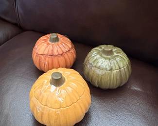 Ceramic Pumpkin Trinket Boxes