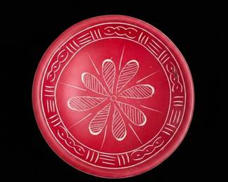 Red Carved Soapstone Bowls second image