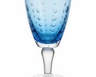 Blue Bubble Art Glass Wine Glass  Zrike Pavilion