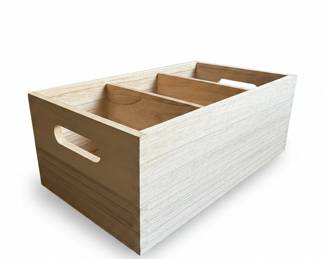 Wooden Crate Organizer with Dividers