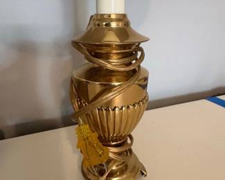 Brass Table Lamp with Fluted Column second image