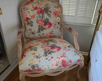 Louis XV Style Floral Accent Chair second image