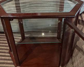 Bombay Company Mahogany Hexagonal Curio Cabinet