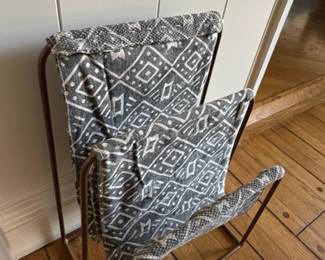 Vintage Retro Industrial Copper Pipe Magazine Rack Fabric second image