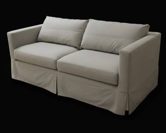 Light Gray Slipcovered Sofa  CrateBarrel