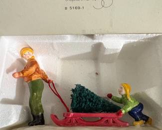 Department Bringing Home the Tree Original Snow Village Accessory second image