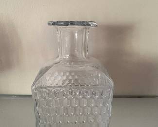 Clear Glass Honeycomb Pattern Bud Vase