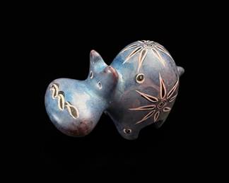HandPainted Soapstone Hippo Figurine