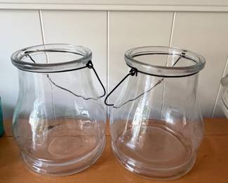 Glass Jars with Wire Handles
