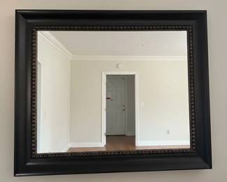 Ornate Black Framed Wall Mirror with Beaded Inner Edge