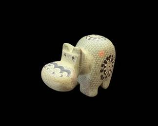 HandCarved Kenyan Soapstone Hippopotamus Figurine second image