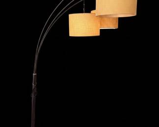 Adesso Trinity Arc Floor Lamp with Three Drum Shades