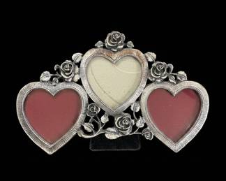 Triple Heart Rose Photo Frame