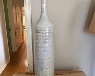 Oversized Ribbed Ceramic Bottle Vase