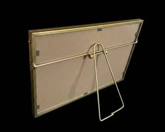 Vintage Brass and Glass Floating Picture Frame second image