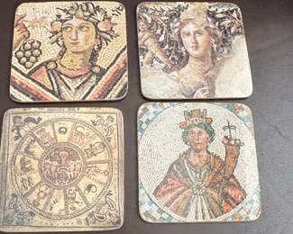 Set of RomanInspired Mosaic Coasters